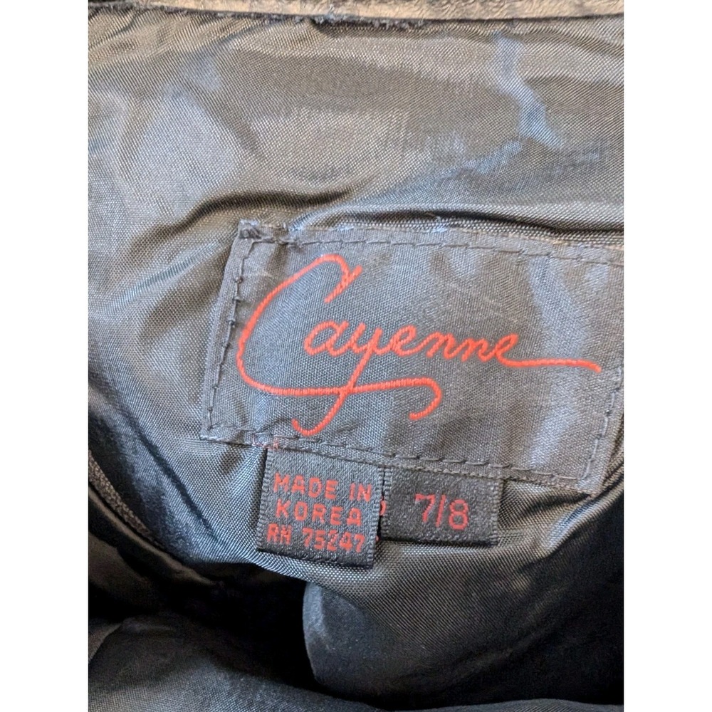 Vintage Cayenne Genuine Black Leather Long Skirt Size 7 / 8 Medium - Picture 11 of 13